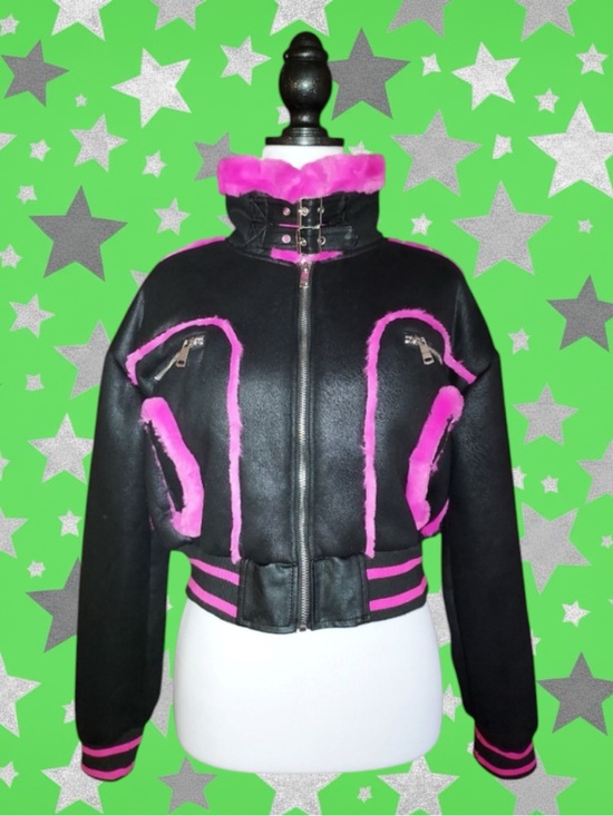 B. Coature Jackets & Blazers - B. Coature NWT Glam Barbiecore Baddie Cyberpunk Grunge Festival Moto Jacket L